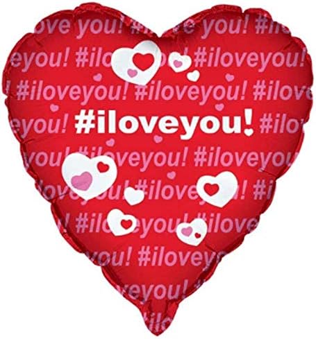 Love You Heart Ballon-18 | שחור | 1 מחשב, 18 , רב -צבעוני